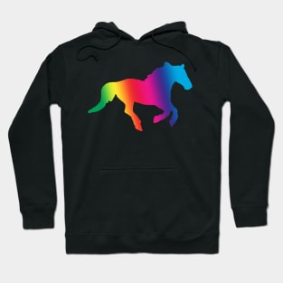 Rainbow galloping horse Hoodie